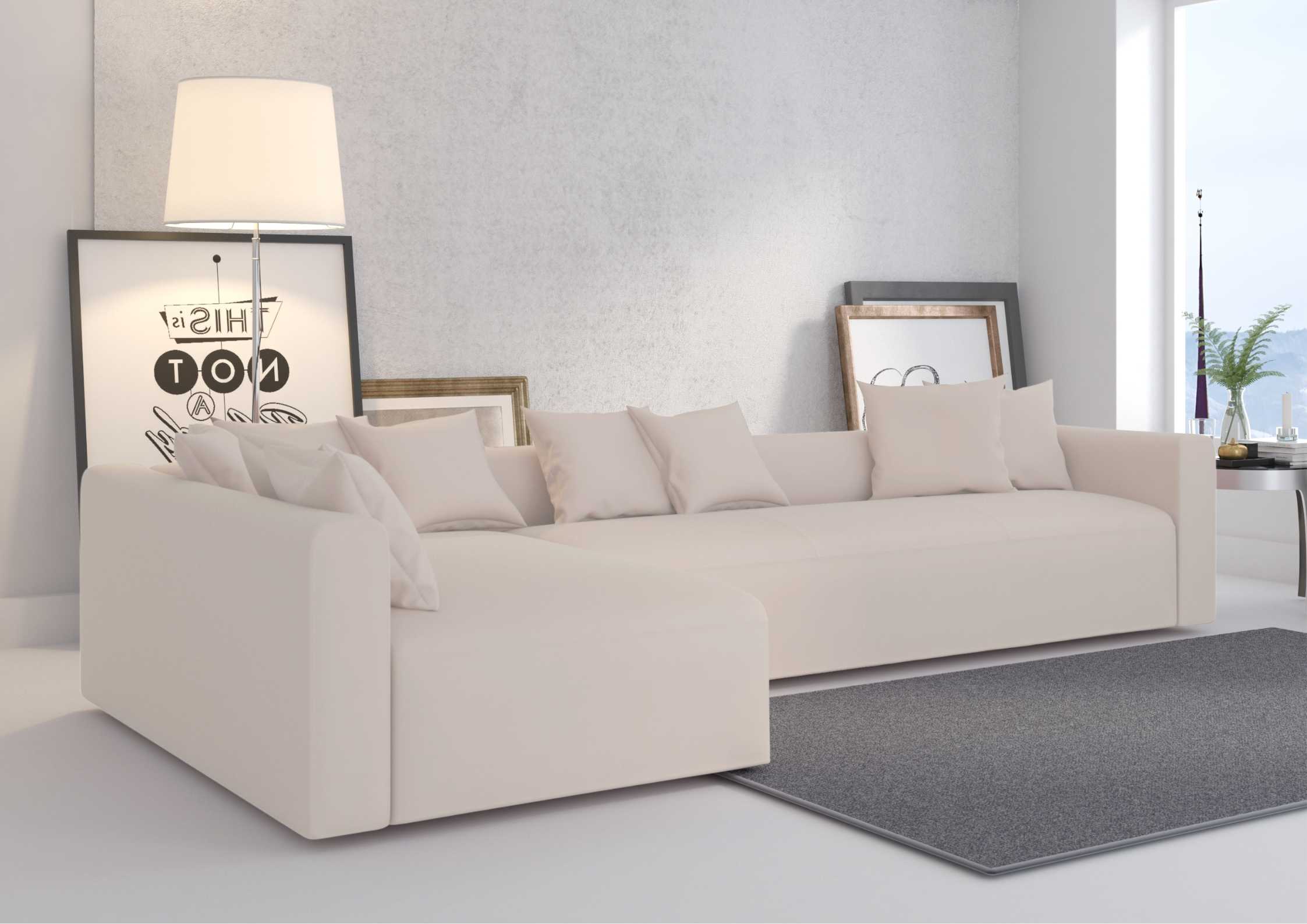 Duży narożnik w stylu loft beżowy